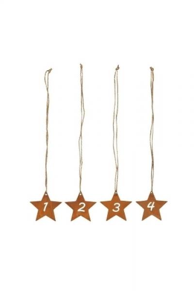 Zahlenset 1-4 Roststerne